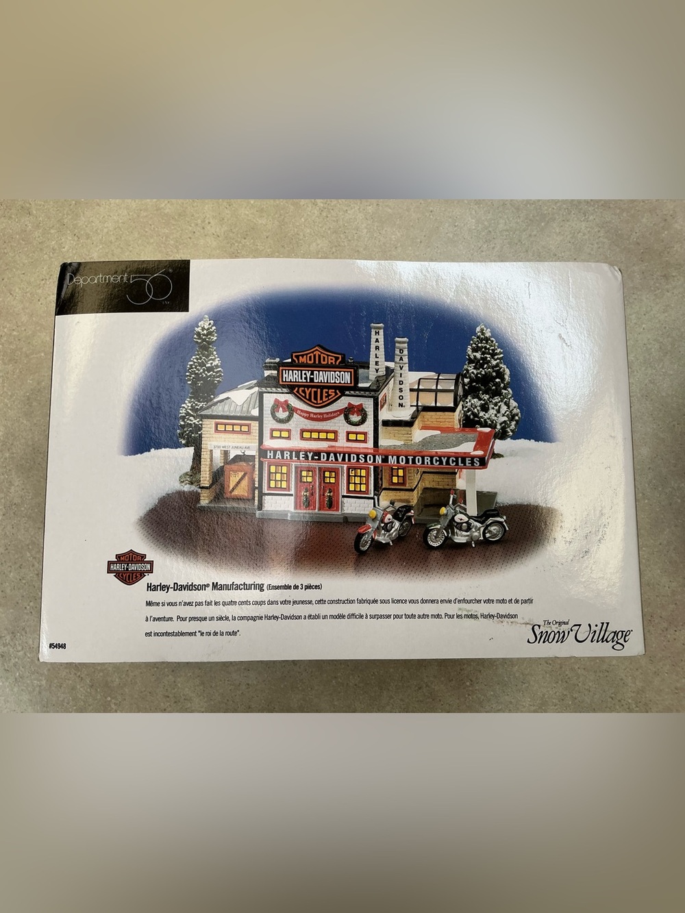 Department 56 Snow village Harley-Davidson manufacturing 54948 retired NIB